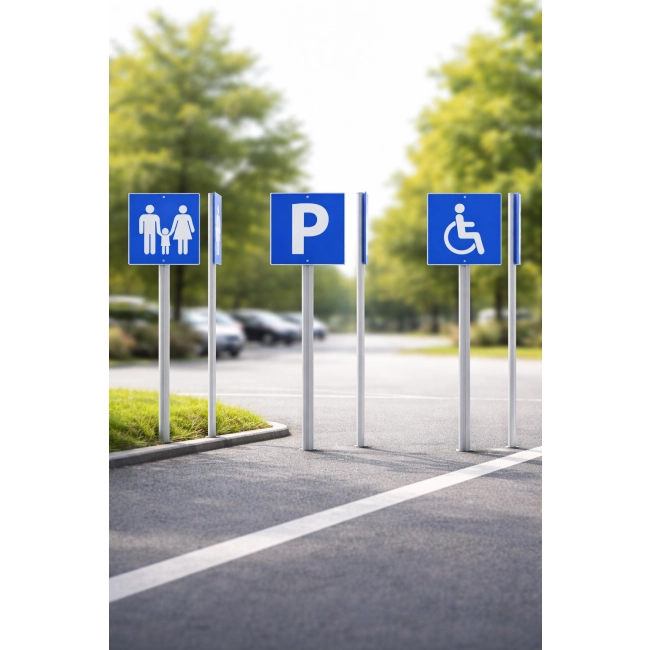 Słupek parkingowy 130 cm – blokada miejsca, różne napisy